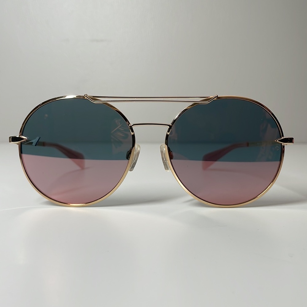 Rag & Bone Womens Gold & Pink Round Metal Frame 59mm Sunglasses - Picture 2 of 8